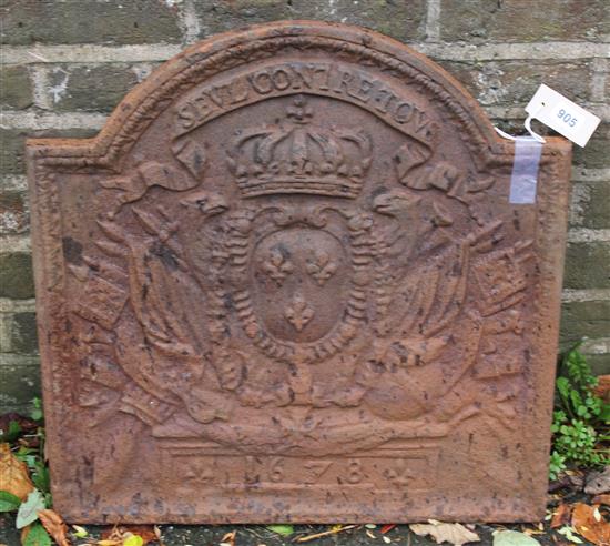 Fire back dated 1678